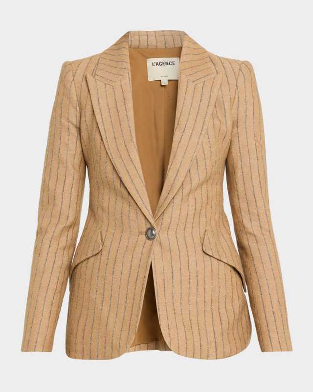 Chamberlain Pinstriped Single-Breasted Blazer